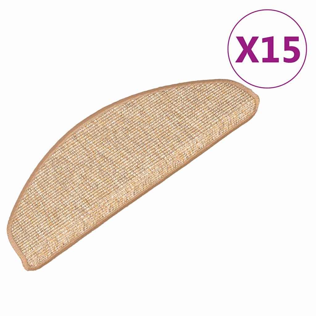 VidaXL Stufenmatten selbstklebend 15 Stück 65x21x4 cm Hellbraun
