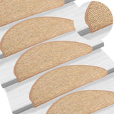 Vidaxl Stair Mats Self -Adhesive 15 St 65x21x4 CM Light Brown