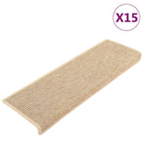 Vidaxx Stufenmatten 15 St. 65x21x4 cm hellbeige mit rechteckigem Rand