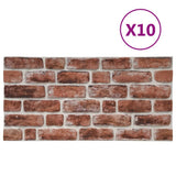 Vidaxl 10 st Wall panels 3D Dark brown brick EPS