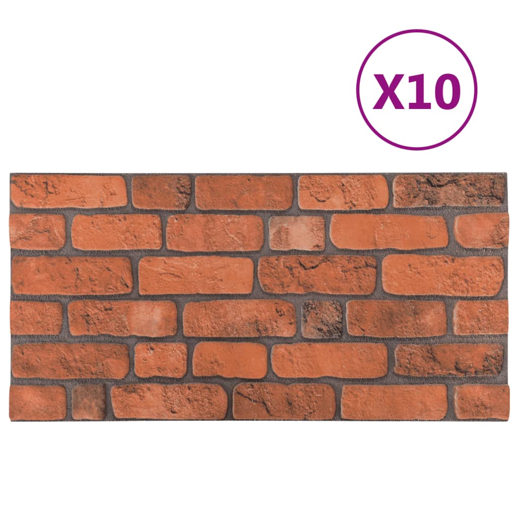 VIDAXL 10 ST PANELE MALETY 3D TERRACOTTA -Ceglowane EPS