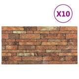 Vidaxl 10 paneles de pared 3d EPS de ladrillo marrón