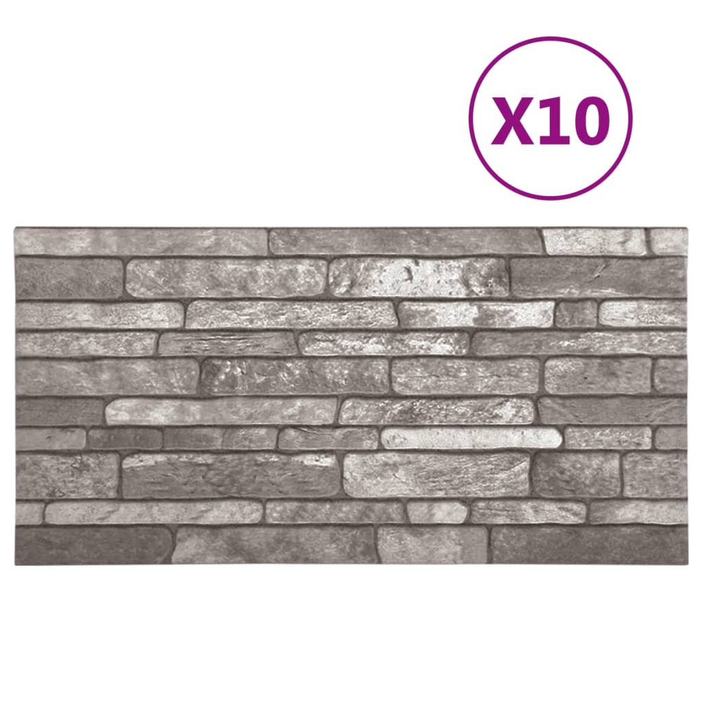 Vidaxl 11 paneles de pared 3d Eps de ladrillo gris oscuro