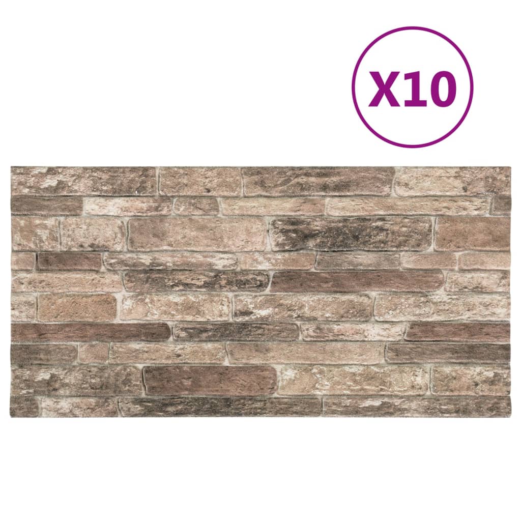 Vidaxl 10 St Wall Panels 3D Multicolored Brick EPS