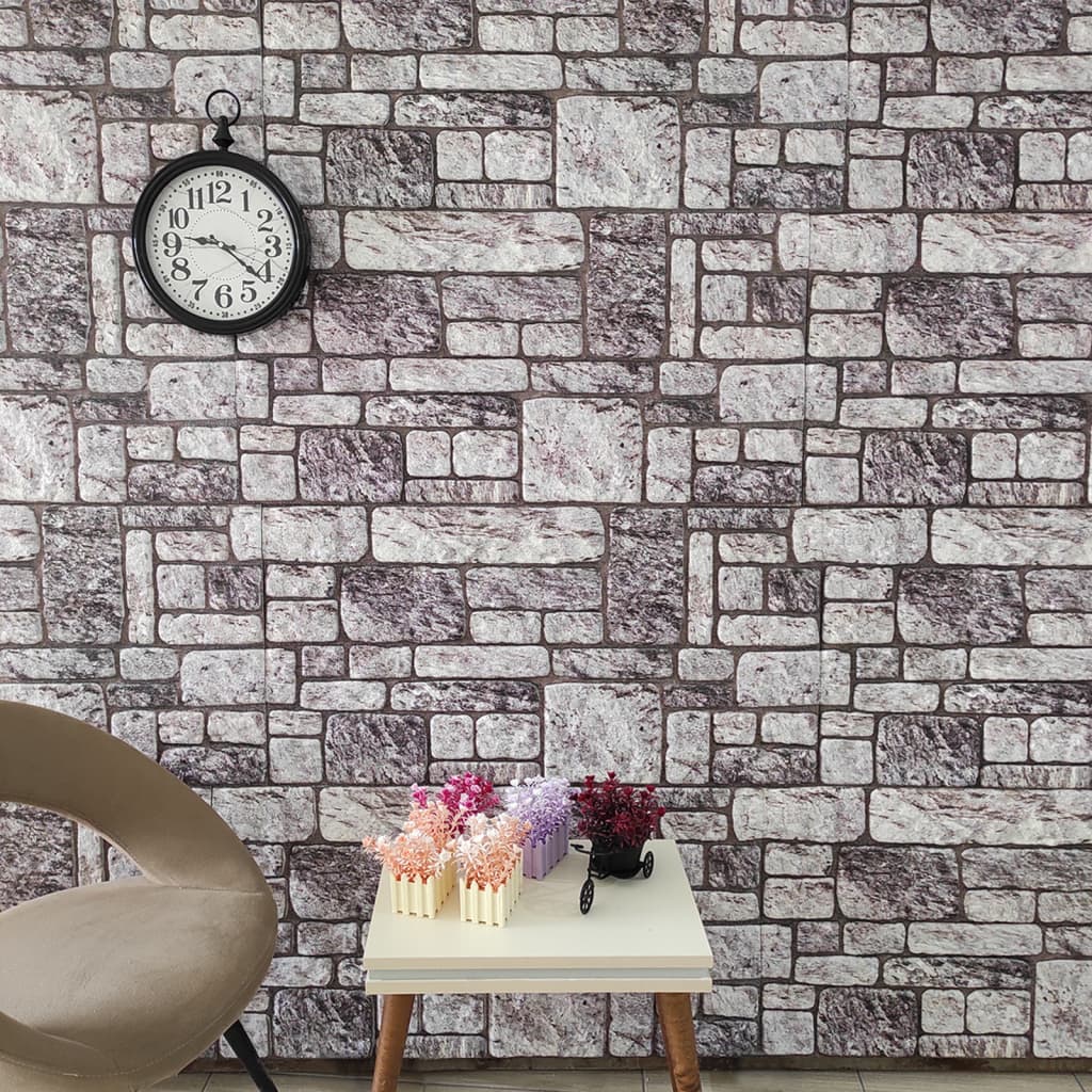 Vidaxl 10 ST Wall panels 3D Light gray brick EPS