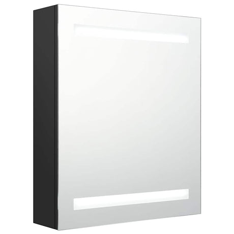 Vidaxl badkamerkast met spiegel en led 50x14x60 cm zwart