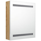 Vidaxl badkamerkast met spiegel en led 50x14x60 cm wit eikenkleurig