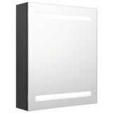 Vidaxl badkamerkast met spiegel en led 50x14x60 cm antracietkleurig