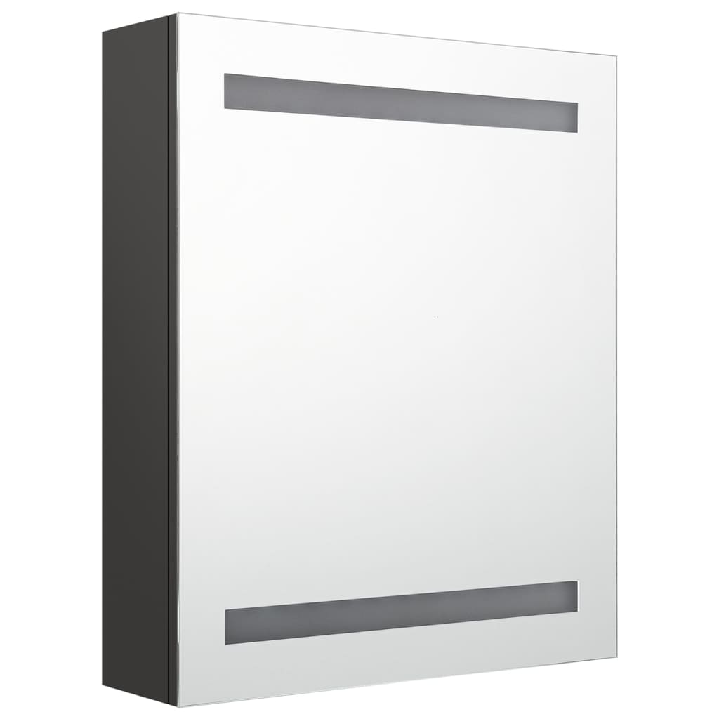 Vidaxl badkamerkast met spiegel en led 50x14x60 cm antracietkleurig