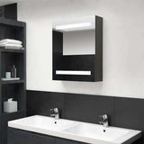 Vidaxl badkamerkast met spiegel en led 50x14x60 cm antracietkleurig