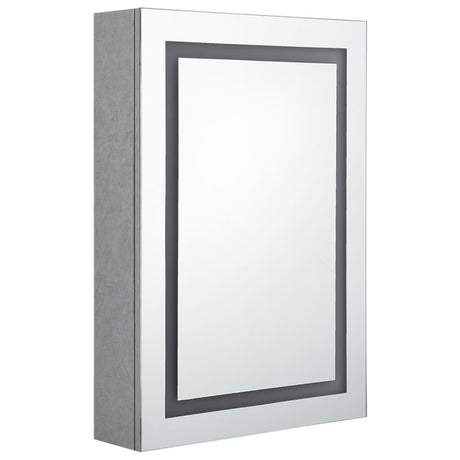 Vidaxl badkamerkast met spiegel en led 50x13x70 cm betongrijs