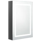 Vidaxl badkamerkast met spiegel en led 50x13x70 cm glanzend grijs