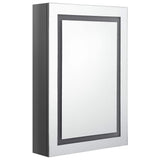 Vidaxl badkamerkast met spiegel en led 50x13x70 cm glanzend grijs