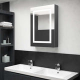 Vidaxl badkamerkast met spiegel en led 50x13x70 cm glanzend grijs