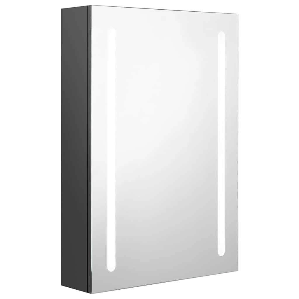 Vidaxl badkamerkast met spiegel en led 50x13x70 cm grijs