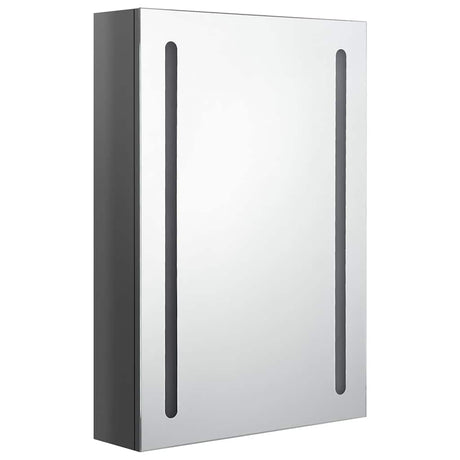 Vidaxl badkamerkast met spiegel en led 50x13x70 cm glanzend grijs