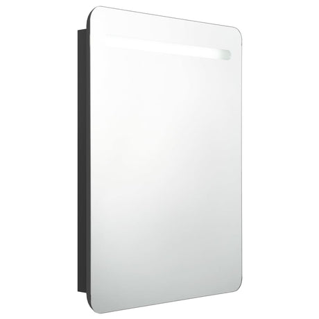 Vidaxl badkamerkast met spiegel en led 60x11x80 cm zwart