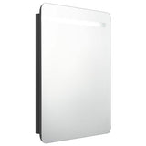 Vidaxl badkamerkast met spiegel en led 60x11x80 cm glanzend zwart