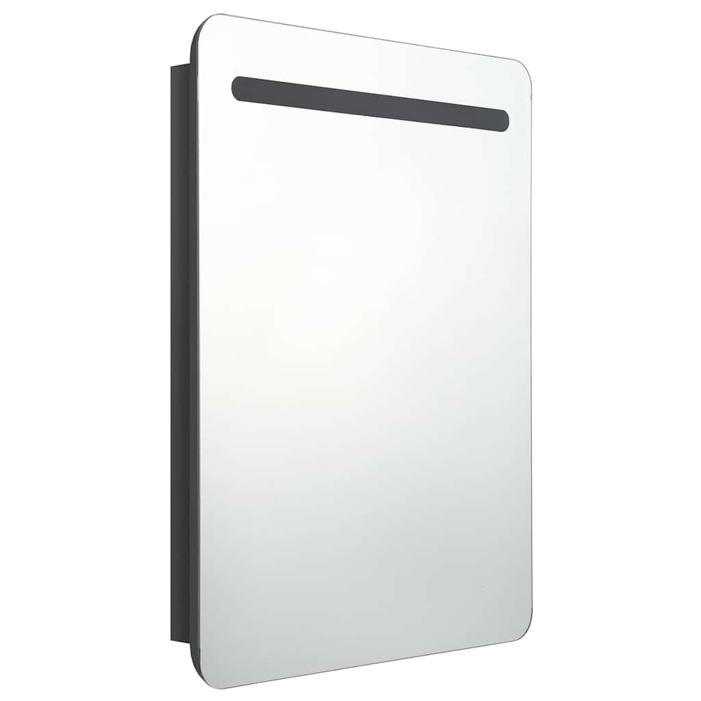 Vidaxl badkamerkast met spiegel en led 60x11x80 cm glanzend zwart