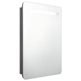 Vidaxl badkamerkast met spiegel en led 60x11x80 cm glanzend grijs