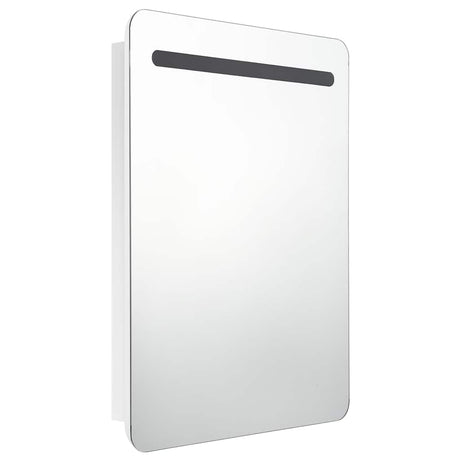 Vidaxl badkamerkast met spiegel en led 60x11x80 cm glanzend wit