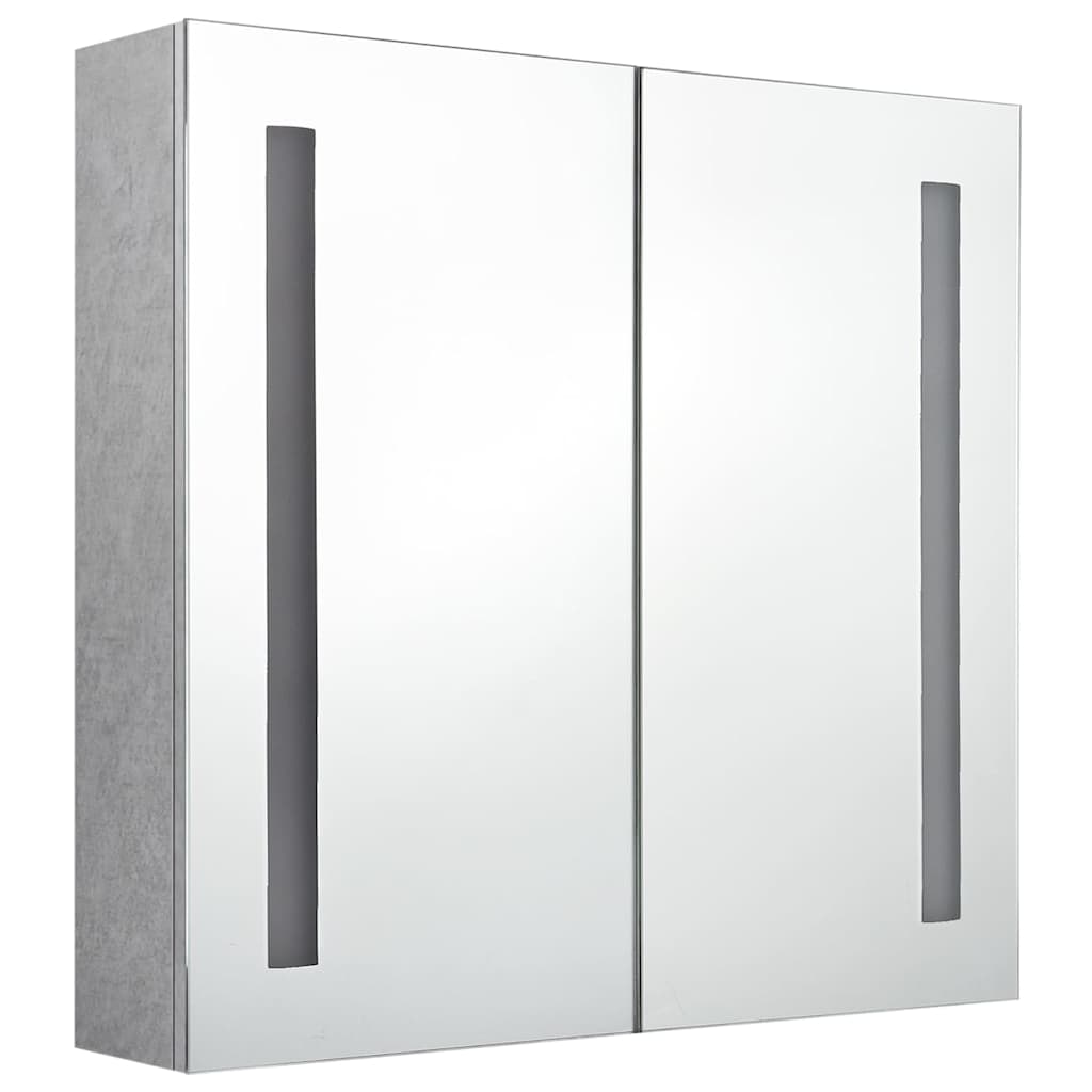 Vidaxl badkamerkast met spiegel en led 62x14x60 cm betongrijs