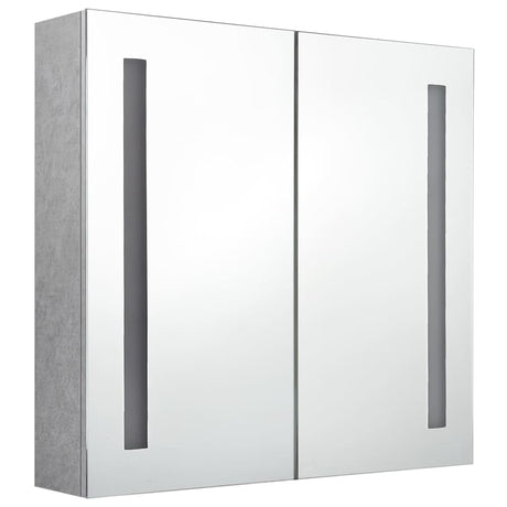 Vidaxl badkamerkast met spiegel en led 62x14x60 cm betongrijs