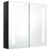 Vidaxl badkamerkast met spiegel en led 62x14x60 cm glanzend zwart