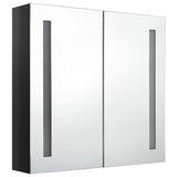 Vidaxl badkamerkast met spiegel en led 62x14x60 cm glanzend zwart