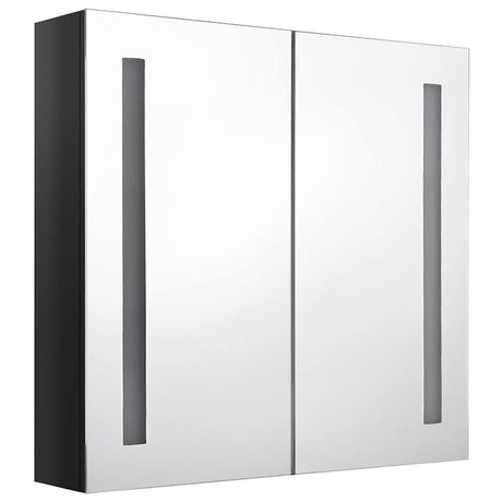 Vidaxl badkamerkast met spiegel en led 62x14x60 cm glanzend zwart