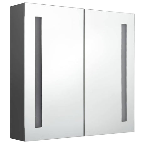 Vidaxl badkamerkast met spiegel en led 62x14x60 cm grijs
