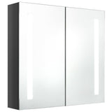 Vidaxl badkamerkast met spiegel en led 62x14x60 cm glanzend grijs