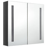 Vidaxl badkamerkast met spiegel en led 62x14x60 cm glanzend grijs