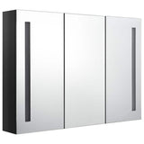 Vidaxl badkamerkast met spiegel en led 89x14x62 cm glanzend zwart