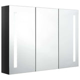 Vidaxl badkamerkast met spiegel en led 89x14x62 cm glanzend zwart