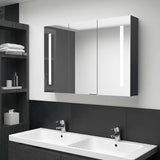 Vidaxl badkamerkast met spiegel en led 89x14x62 cm glanzend zwart