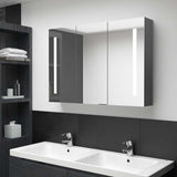 Vidaxl badkamerkast met spiegel en led 89x14x62 cm grijs