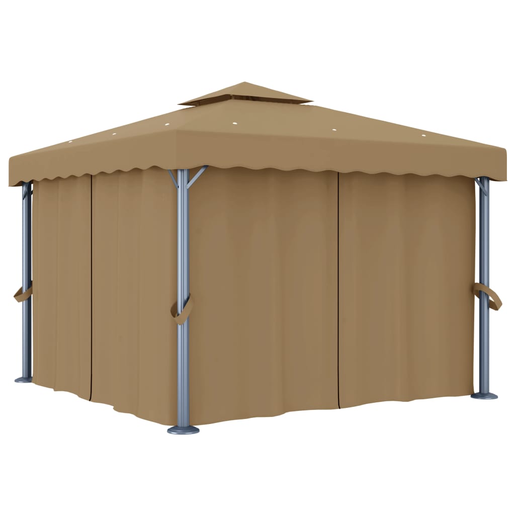 Vidaxl Arbor z zasłoną 3x3 m aluminium taupe