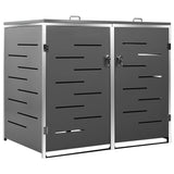 Vidaxl Container Storage Double 138x77.5x112.5 cm rustfritt stål