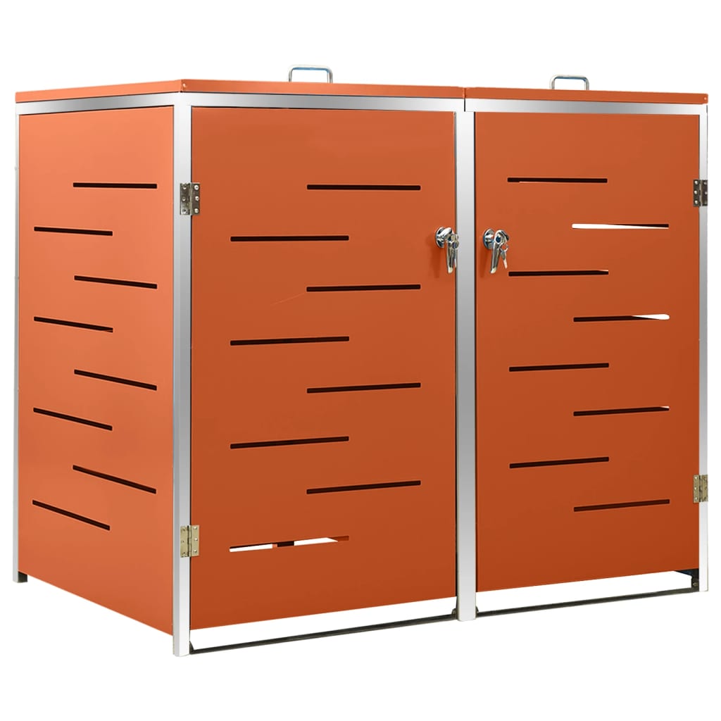 Vidaxl Container Storage Double 138x77.5x112.5 cm rustfritt stål