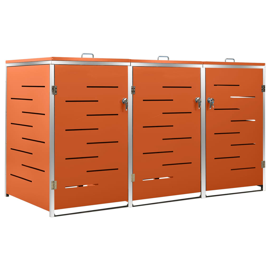 Vidaxl Container Storage Triple 207x77.5x112.5 cm rustfritt stål