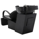 Chaise de lavage vidaxl avec lavabo en cuir artificiel noir