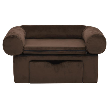 Vidaxxl Hundesofa mit Schublade 75x50x38 cm Plüsch braun