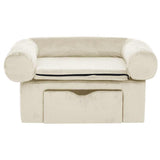 Vidaxxl Hundesofa mit Schublade 75x50x38 cm Plüsch creme