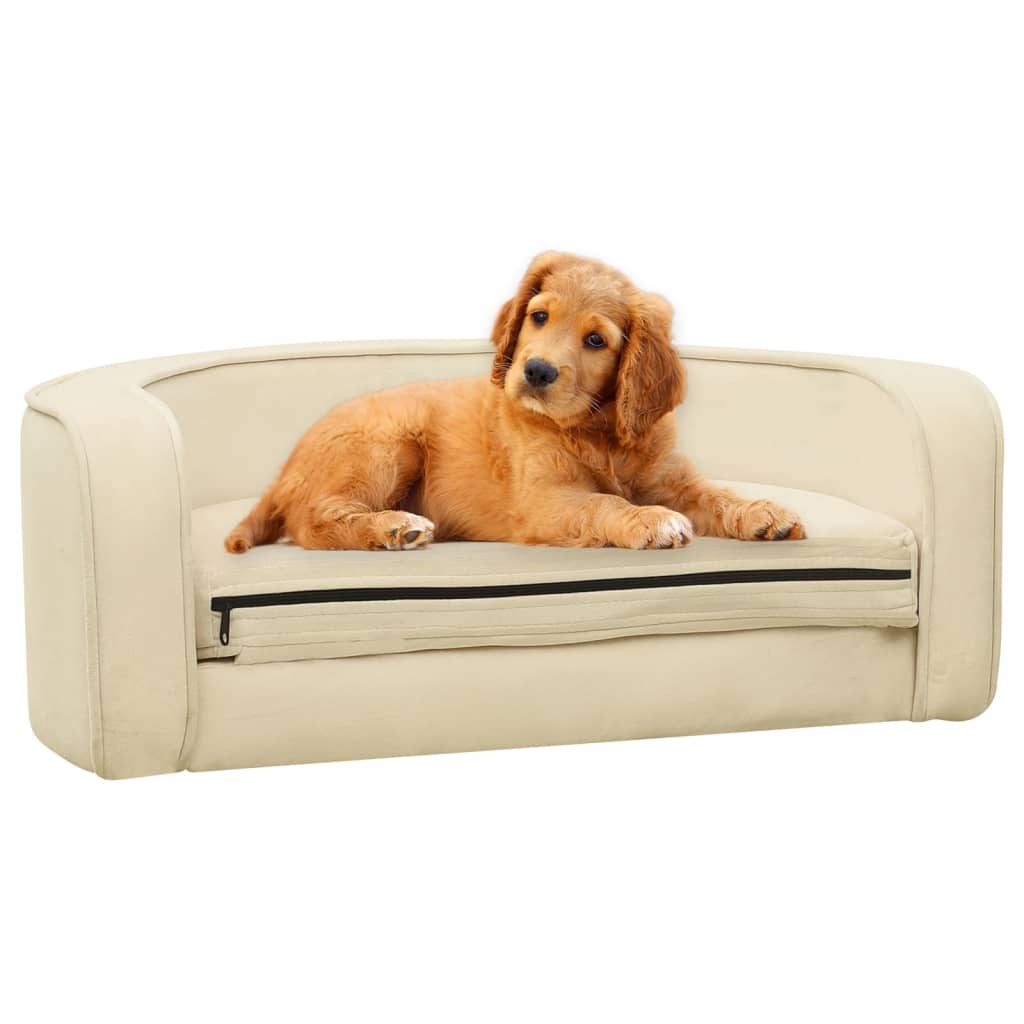 Vidaxl Dog Bank pieghevole 73x67x26 cm crema peluche