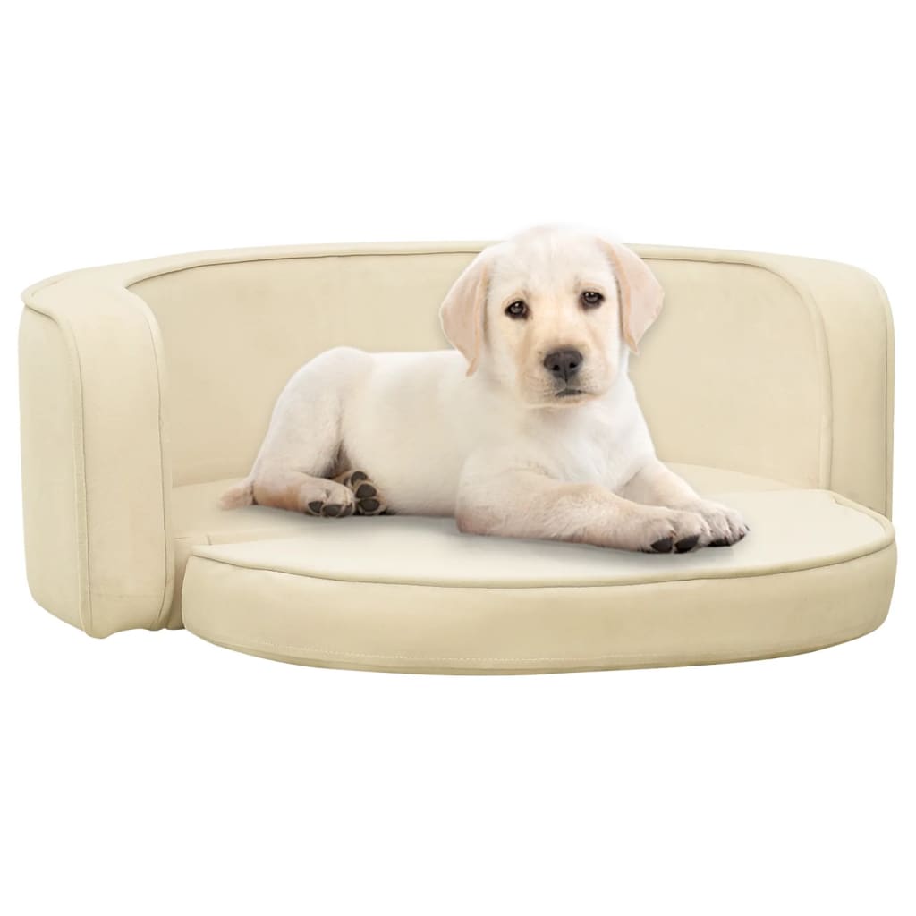 Vidaxl Dog Bank pieghevole 73x67x26 cm crema peluche