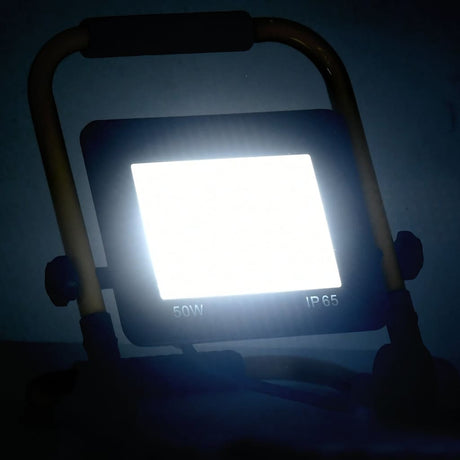 Vidaxl -Scheinwerfer mit Griff LED 50 W Kalt weiß