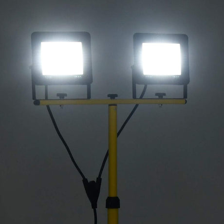 Vidaxl spotlight met statief led 2x50 w koudwit