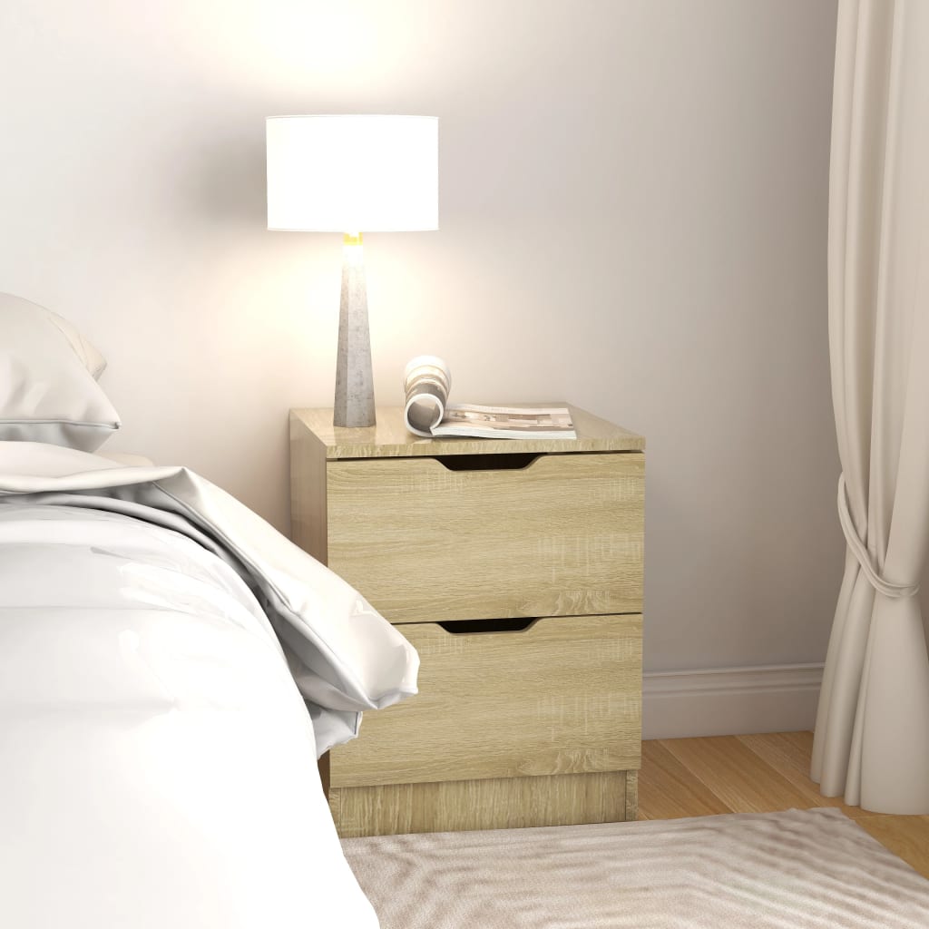 Vidaxl nachtkastjes 2 st 40x40x50 cm bewerkt hout sonoma eikenkleurig