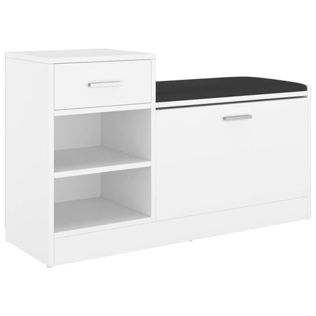 Vidaxl Schuhe Bank 94.5x31x57 cm verarbeitetes Holz weiß